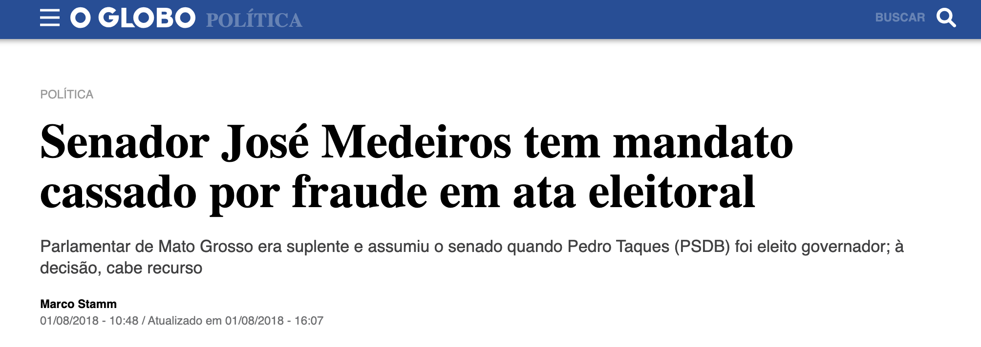 Política Mato Grosso - Cobertura de crises
